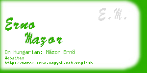 erno mazor business card