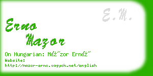 erno mazor business card